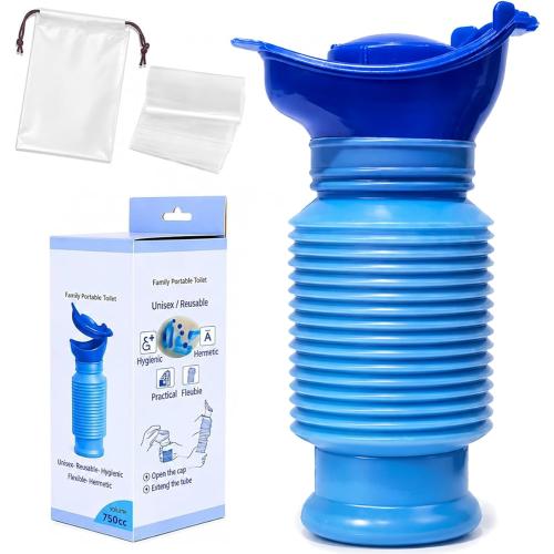 Pee Bottles for Men, Emergency Urinals, Adjustable Pee Bottle for Men and Women, Collapsible Urine Bottle and Pocket Toilet for Outdoor, Car, Travel, Camping and Traffic Jams.