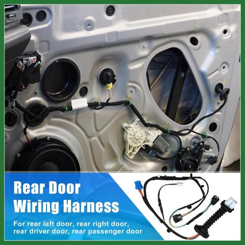 Motoforti Rear Door Harness with Connector for Dodge for RAM 1500 2500 3500 4500 56051931AA 56051931AB 56051694AA 645-506 Automotive Door Rear Wiring Harness Left Right Side Long-lasting