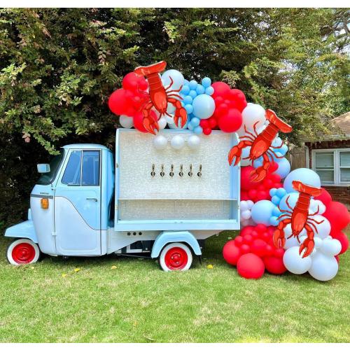 Crawfish Balloon Garland Arch Kit 143Pcs Red Blue White Balloons
