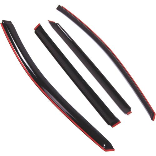 WD2-733i Dark Smoke 4 Pcs Set Window Visor (in-Channel) Deflector Rain Guard Compatible with 2013-2016 Nissan Pathfinder