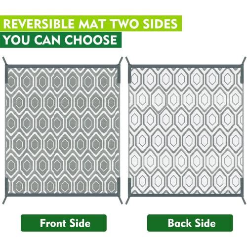 Outdoor Rug, Plastic Woven Patio Mat, Waterproof RV Camping Rug