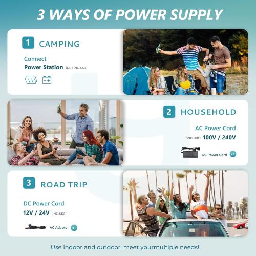 EUHOMY 12 Volt Refrigerator, 19QT(18L) Compressor Electric Cooler APP Control, Car Fridge -4℉~68℉, Portable Refrigerator 12/24V DC 100-240V AC, Portable Freezer for Camping, Travel, Boat