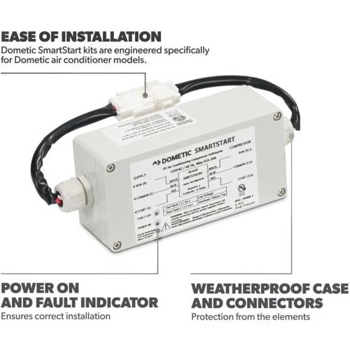 Dometic SmartStart 120V Soft Start Accessory Kit | FreshJet 3 RV Mechanical A/C | Reduce Startup Power Demand Up to 75% | Helps Run On 2000W Generator/Inverter | 30A Power Management - (9610005458)