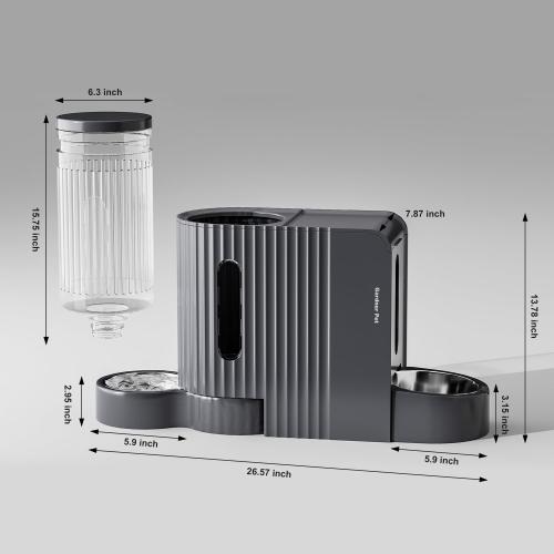 USED ‼️ Gravity Automatic Cat Feeder, Water & Food Dispenser Set, Stainless Bowls