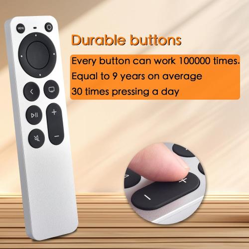 Replacement Remote Control for All Apple TVs: for Apple 4K/ Gen 1 2 3 4/ HD A2169 A1842 A1625 A1427 A1469 A1378 A1218 with TV Control Function
