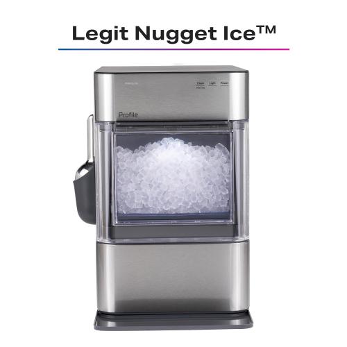 GE Profile Opal 2.0 Ultra Nugget Ice Maker with Scale Inhibiting Filter, Scoop Included, 38 lbs in 24 Hours, Pellet Ice Machine with WiFi & Smart Connected, Stainless Steel