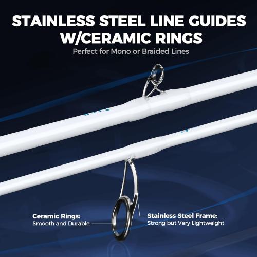 KastKing Centron Lite Twin Tip Rods, IM6 Graphite Blanks, Twin Tip Rods, Stainless Steel Guides with Ceramic Rings, Split or Full Rear EVA Handle Design, Drop Shot Hook Keeper