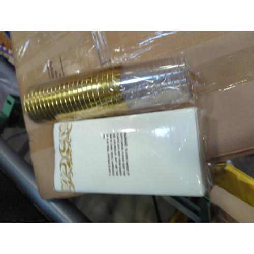 BESTVIP 1 Pack‼️ Disposable Hand Towels for Bathroom, Linen Feel, Gold
