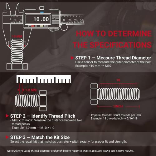 M10×1.0 Helicoil Thread Repair Kit, Thread Repair Tool with HSS Drill Bit & Thread Inserts, Metric Thread Repair Installation Kit for Rethreading Internal Threads with Carry Case