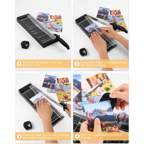 MAKEASY Paper Cutter 12 Inch, 12 Sheet Capacity, Heavy Duty Paper Cutter for Cardstock, Guillotine Paper Trimmer for Crafting, Classroom and Office