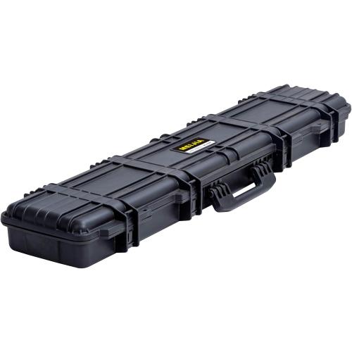MEIJIA Portable Waterproof All Weather Hard Rifle Case,Soft Handle Grip,Customizable Fit Foam Inserted,without wheels,Black