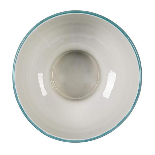 82 fl. oz. Lilia Green Stoneware Pedestal Bowl