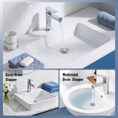 Heavy-Duty All-Metal Sink Stopper & Drain Strainer for Bathroom, Anti-Clog Anti Drain Flies/Smell Blocking/Easy Cleaning/2-Pack/Dual Drainage Modes/Pop-Up Design/Fits 1.1–2.36 Drain