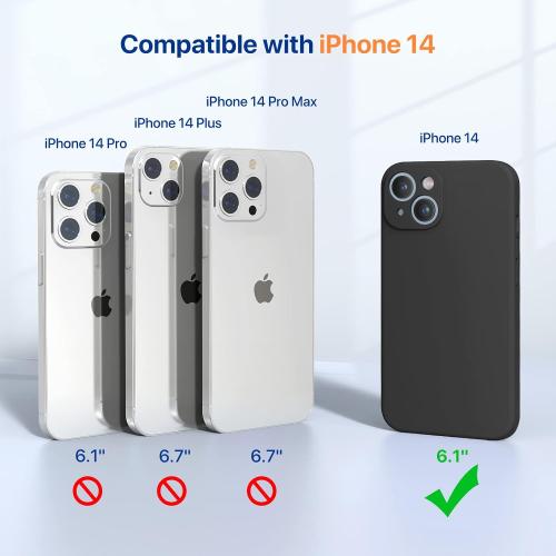Miracase Silicone for iPhone 14 Case, Black