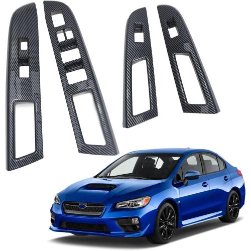 HIGH FLYING Car Window Switch Cover Trim LHD for Subaru | Carbon Fiber Style ABS Material Overlay