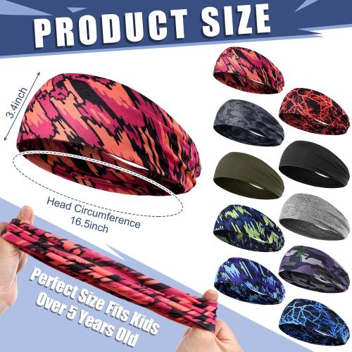 10 PCS Sweatbands for Kids Soccer Headbands Boys, Novel Style
