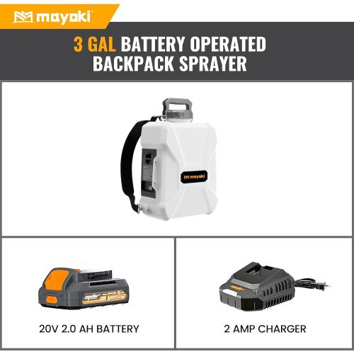 3Gallon Lawn Garden Sprayer Compatible with Dewalt 20V Battery, Backpack Pump Sprayer w/ 2.0Ah Battery, Translucent Water Tank, Adjustable Pressure, for Spraying Plants, Watering, Weeds, Cleaning‼️light dirt and incomplete‼️