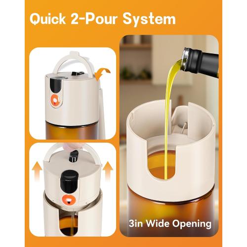 Olive Oil Sprayer & Dispenser Bottle for Cooking 17oz Dark Glass Oil Mister