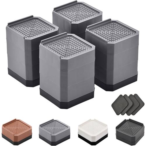 EclatBain Adjustable Bed Risers 3&4.3 Inch, 4000 lbs, 4 Pack Gray