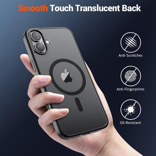 SUPFINE Magnetic for iPhone 16 Case Black