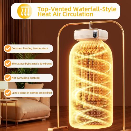 Portable Clothes Dryer, Mini Laundry Dryers with Remote Control, Portable Dryer for Apartments, RVs, Hotels, Small Spaces, Great for drying underwear, socks, swimwear for travel, no wrinkles