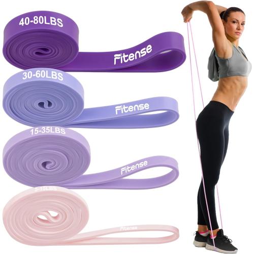 Resistance Bands Set - Pull Up Bands for Men Women, Exercise Bands Resistance with Door Anchor, Training Poster & Pouch for Body Stretching, Pull Up Assist