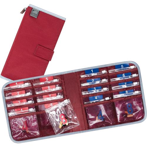 Lewis N. Clark Travel Pill Organizer, for Vitamins, Medication, Prescriptions, Or Medicine Storage, 16 Slot Pouch, Red