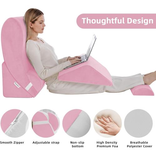Wedge Pillow Set for After Surgery,Pink,5PCS-23.2