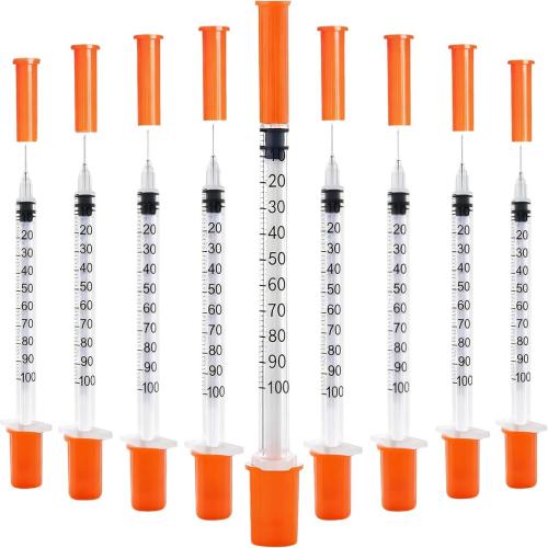 120 PACK U-100 Syringes, 30G 5/16 (8mm) 1ml/cc Disposable Syringe, Individual Wrapped, Lab Supplies
