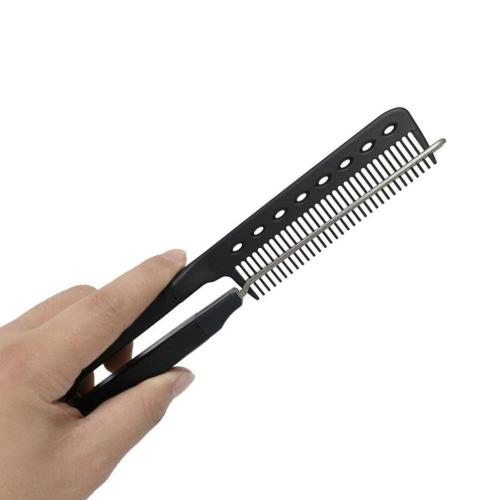 FRCOLOR V-Shaped Hair Straightening Comb Hair Straightening Brush Tool for Salon Styling and Daily Care Compact 9.21 X 3.54 X 0.78 in 1 pack