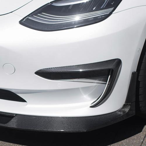 FREEMOTOR802 Fog Light Trims Fits 2017-2023 Tesla Model 3, Carbon Fiber Print