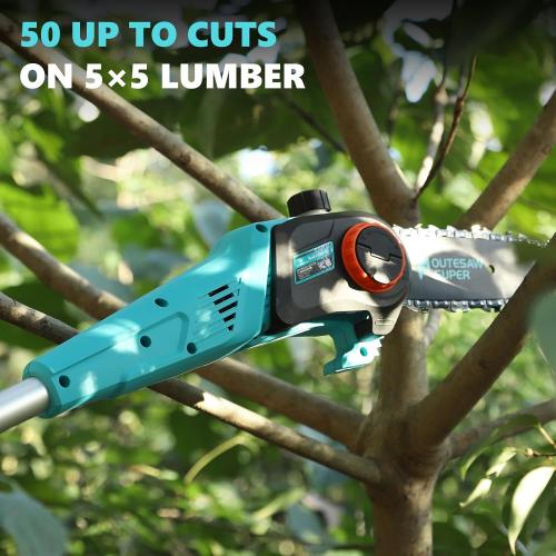 8-Inch Cordless Pole Saws 20V Electric Pole Saw | Tree Trimming Pole Chainsaw with 2.0Ah Battery & Charger 9.5 Ft MAX Reach Pole Chainsaw for Branch Cutting