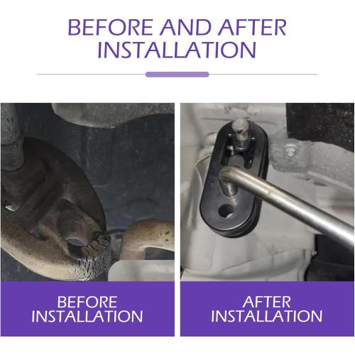 2 PCS Rubber Exhaust Hangers, 4 Holes Adjustable Muffler Hanger, Universal Muffler Exhaust Hanger System, Heavy Insulator Support Bushing Mount, Universal Tailpipe Damping Bracket (Black)