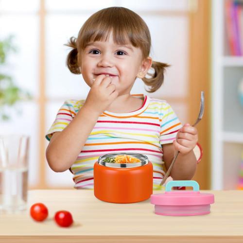 PIQUEBAR 8oz Kids Thermo for Hot Food,Small Lunch Thermo Food Container Stainless Steel,Easy Open Wide Mouth Thermo for Hot Cold Food for Preschool Travel