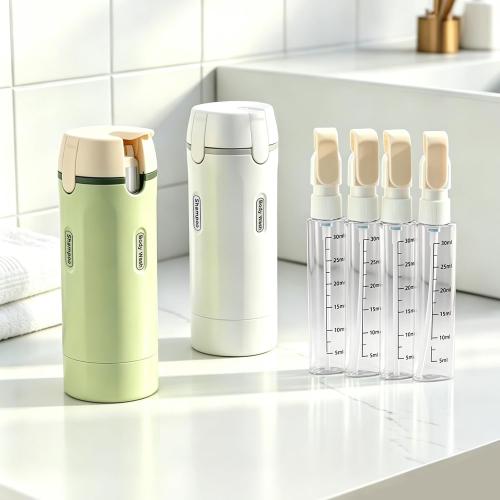 4-in-1 Travel Dispenser Bottle, TSA Approved Leakproof Set(White)