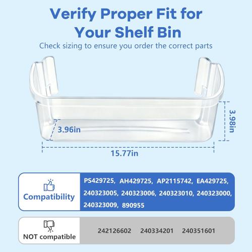 240323002 Refrigerator Door Bin Shelf Compatible with Frigidaire & Kenmore