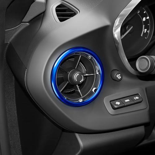 for Chevrolet Camaro Accessories Air Conditioner Outlet AC Vent Cover Trim for 2017 2018 2019 2020 2021 2022 2023 2024 Center Console Chevy Camaro Interior, Aluminum 4pcs (Blue)
