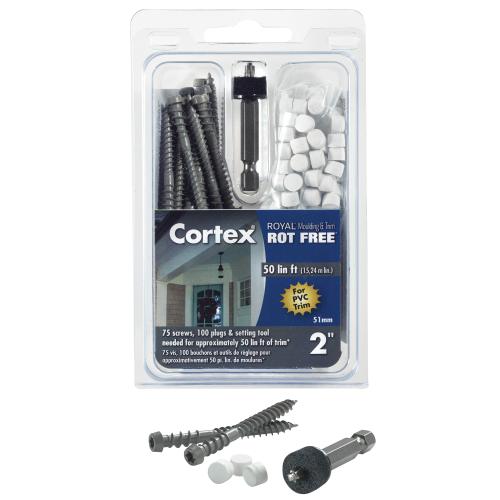 FastenMaster Cortex for Royal Trim 2 Millimeter White Hidden Deck Fastener 75 -Pack )