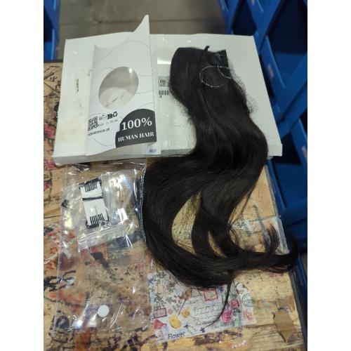 Human Hair Clip in Hair Extensions, Dark Brown Clip in Hair Extensions Real Human Hair Straight Hair Clip in Hair Extensions