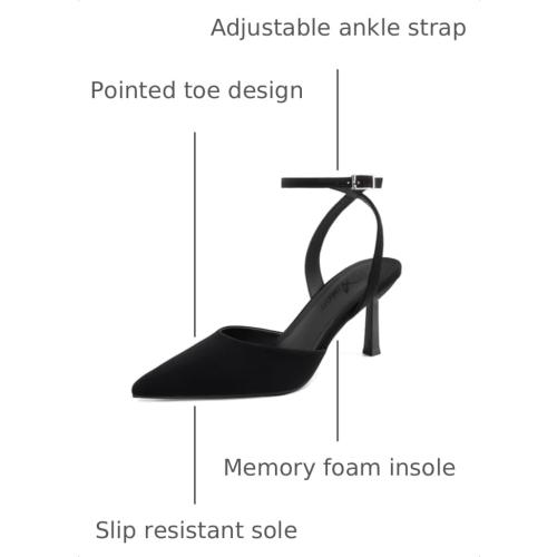 Size 8.5 Athlefit Women's Closed Toe 3 Inch High Heels Pumps Shoes