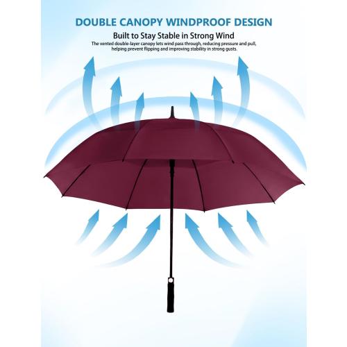 MISSING THE PART TO GRAB ‼️ SoulRain  Arc Umbrella Double Layer Vented Big Windproof Waterproof Umbrellas,Automatic Open Golf Umbrella for Men and Women and Family