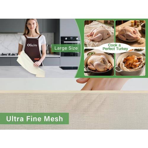 Organic Cheese Cloths, GOTS Certified, Grade 100, 36x36Inch, Reusable Cheese Cloth with Closed Edges Fabric Fine Mesh Cloth, Unbleached Cotton Muslin Cheesecloth for Straining,Cooking,Crafts - 9 Sq.Ft
