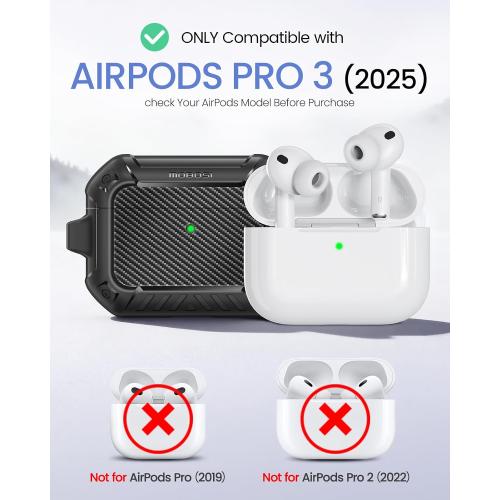 MOBOSI for AirPods Pro 3 Case, Secure Lock, Black