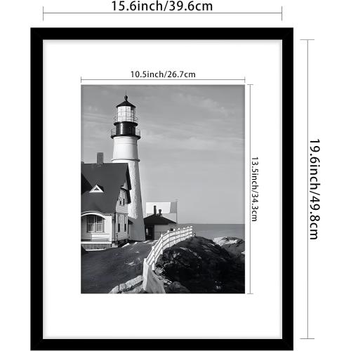Picrit 16x20 Picture Frame 3 Pack, Black Poster Frame, Display Poster 11 x 14 with Mat or 16 x 20 without Mat for Horizontal or Vertical Wall Mounting