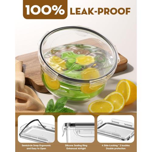 BiuLeon 40 PCS Food Storage Containers with Airtight Lids, BPA-free Plastic