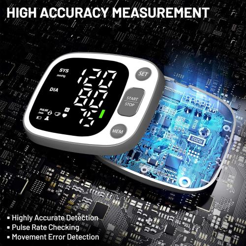 Oklar Wrist Blood Pressure Monitor, FDA Cleared Rechargeable BP Machine