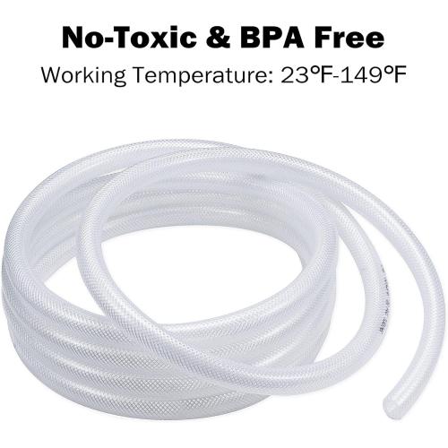 DAVCO 5/16 ID × 10ft Heavy Duty Braided Clear Plastic Vinyl Tubing & Clamp