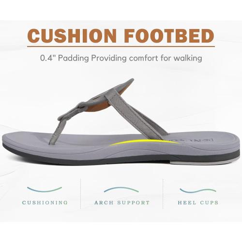 ONCAI Womens Flip Flops Fashion Flat Sandals Summer Vacations Casual Cute Slip On Dressys Sandals for Woman Size 6-11