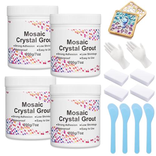 Mosaic Grout for Crafts, 28.2oz Big Capacity, Grout for Mosaic Tiles Crafts, Essential for Handmade Grouting, DIY Craft Projects Accessories, No Need to add Water, Direct Caulking Tile Tools