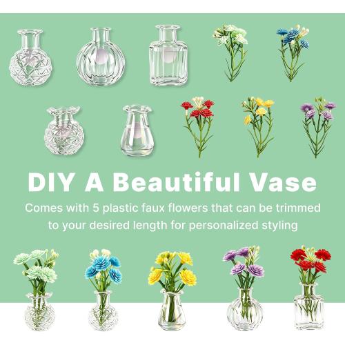 ZOYVUX Cute Mini Vase Magnets for Fridge, Funny Decorative Magnets, 5 Pack